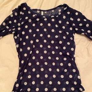 Polka Dot Mid Sleeved Long Tee